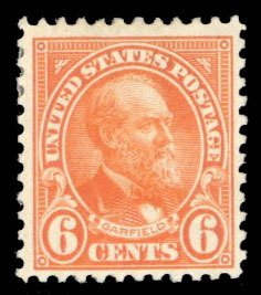 United States, 1910-30 #558 Cat$30, 1922 6c red orange, hinged