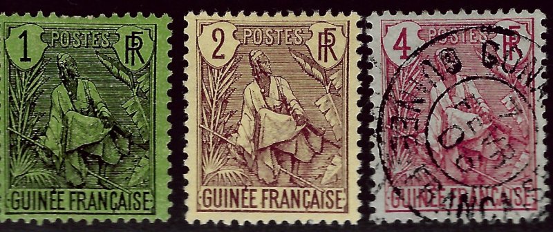 French Guinea Sc #18, 19 & 20 Used VF...French Colonies are Hot!