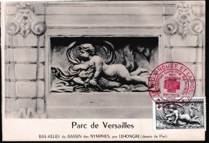 France 1952 Scott B273-B274 FDC Folded Maximum Style Red Cross Christmas Card.