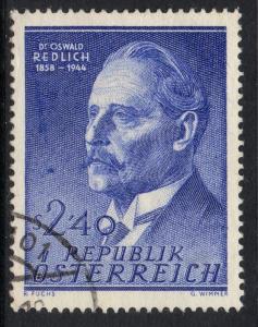 AUSTRIA SG1332 1958 BIRTH CENT OF DR.OSWALD REDLICH(HISTORIAN) FINE USED