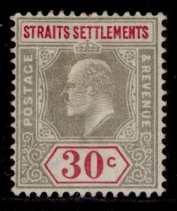 MALAYSIA - Straits Settlements EDVII SG117, 30c grey & carmine, UNUSED. Cat £25.