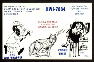 QSL CARDWe Tryen To Git Out,Wolftrapper,Cookie Sheet,Russ/Georgia,VA (Q3974)