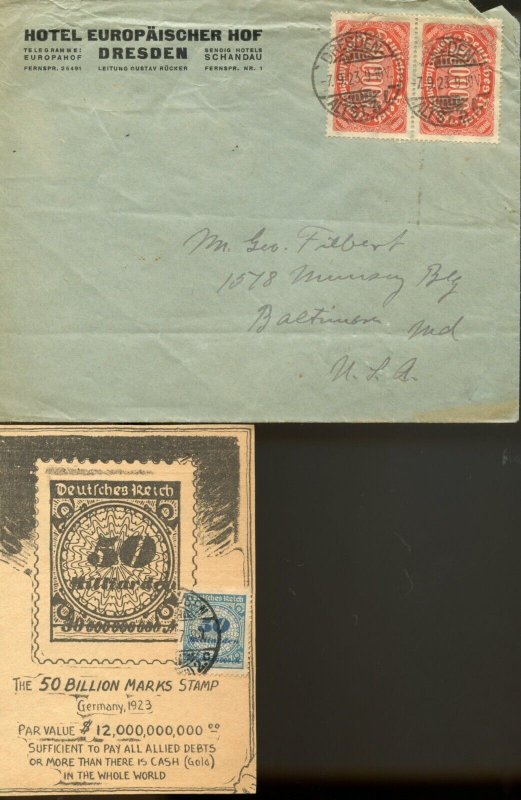 LOT OF GERMAN INFLATION & OTHER INTERESTING COVERS AS SHOWN