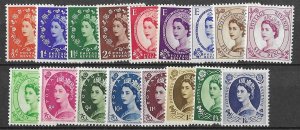 GB 292-308   1952  set 17   FVF  NH