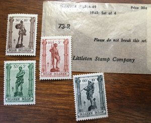 1943 Belgium Set of 4; 73-R #B346-349 Littleton Stamp Company