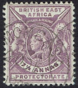 BRITISH EAST AFRICA 1896 QV LIONS 7½A USED