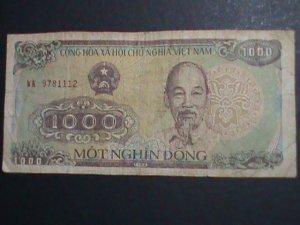 ​VIETNAM- 1988- HO JI MING PERIOD 1000 DONG-ANTIQUE OLD CURRENCY-CIRCULATED