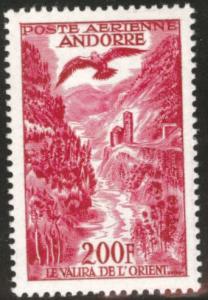 Andorre (French) Andorra Scott C3 MH* 1955 Bird Airmail