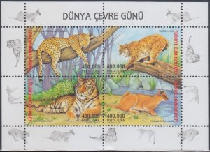 TURKEY Sc # 2834a- MNH CPL  S/S of 4 DIFF - WILDCATS