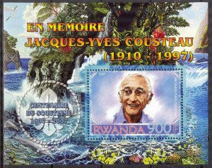 Rwanda 2007 In Memoriam Jacques - Yves Cousteau Scouting Scouts S/S MNH Private