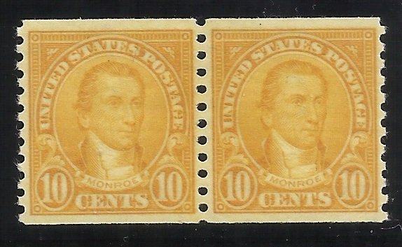 603  10c Coil Pair MNH F/VF Centering