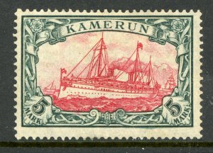 Cameroun 1905 Germany 5 Mark Yacht Ship Watermark Scott # 25 Mint X142