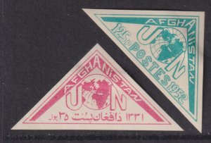 1952 Afghanistan U.N United Nations imperf set MMHH Sc# 400 / 401 CV: $6.00