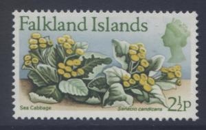 Falkland Is.-Scott 214 - Flowers-Sea Cabbage - 1972 - MVLH -Single 2.1/2p Stamp