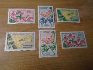 Gabon  #  154-59  MNH   Flowers