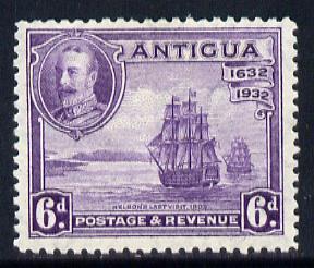 Antigua 1932 KG5 Tercentenary 6d violet mounted mint SG 87