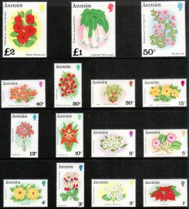 1981 Ascension Flowers complete set MNH Sc# 274  / 288 CV: $18.70