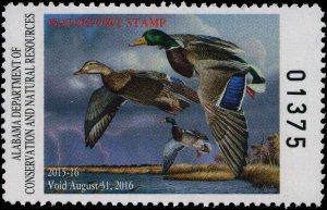 ALABAMA #37 2015 STATE DUCK MALLARDS by EDDIE LeROY