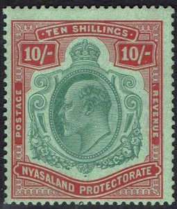 NYASALAND 1908 KEVII 10/-