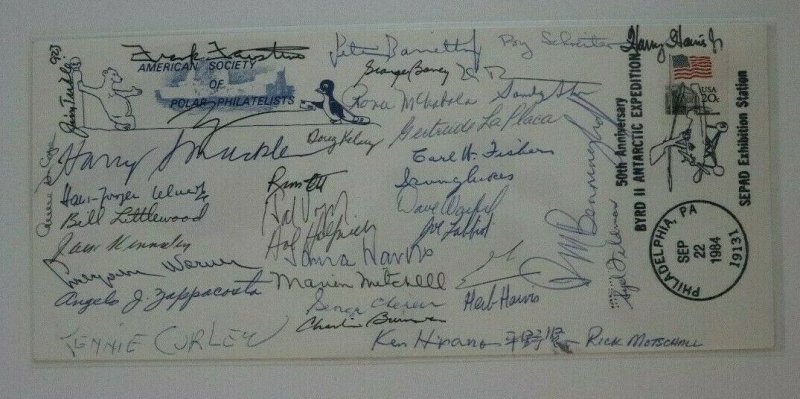 Society Polar Philatelists SEPAD Byrd Arctic ll Expedition 1984 group signed