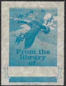 USA 1940s FLYING GEESE OUTDOOR LIFE BOOK CLUB Library Label MNH