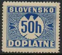 Slovakia 1939 Postage Due 50H Postage Due VFMNH (J6)