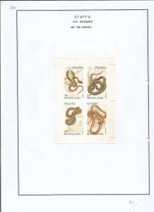 STAFFA - 1979 - Snakes - Sheets -  Mint Light Hinged - Private Issue