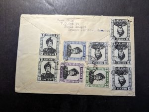1963 British Borneo Brunei Airmail Cover Kuala Belait to Akranesi Iceland