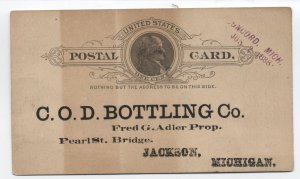 1888 concord MI straightline handstamp on postal card [h.6984]