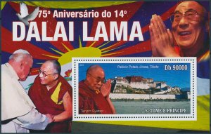 Sao Tome & Principe 2010 MNH Buddhism Stamps Dalai Lama Religion People 1v S/S