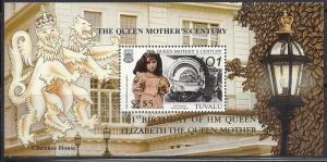 Tuvalu.  MNH. 101st birthday of Queen Mum.SS SC 861