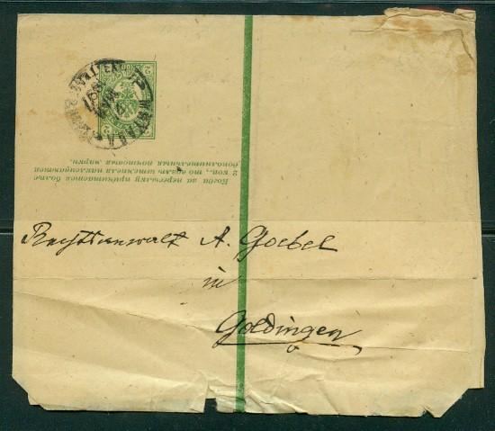 Russia H & G # E6, pse wrapper, used, issued 1890