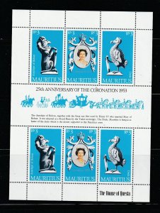 Mauritius 465 Set MNH Queen Elizabeth Coronation Anniversary