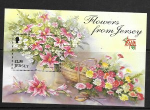 JERSEY, 878, MNH, SS, FLOWERS FROM JERSEY