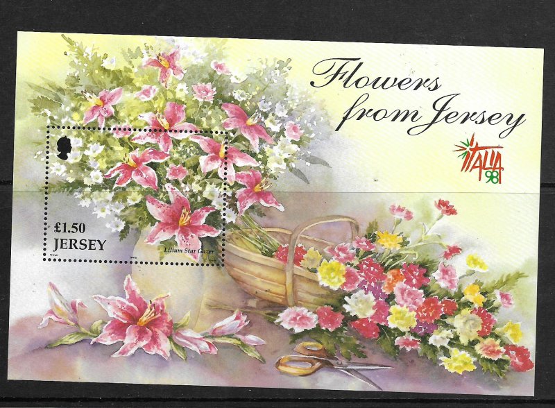 JERSEY, 878, MNH, SS, FLOWERS FROM JERSEY