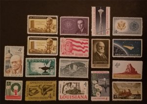 1962 US Commemorative Stamp Year Set MNH OG Mint 1191-1207