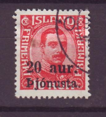 J13610 JLstamps 1923 iceland used #052 christian X ovpt