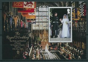 Ascension Isl 2018 MNH Royalty Stamps Prince Harry & Meghan Royal Wedding 1v M/S 