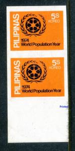 Philippines World Population Year Blue offset on gum side 1974. x16007