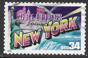US #3592 used.  New York.  Nice.