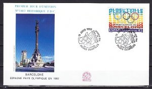 France, Scott cat. 2295. Barcelona Summer Olympics issue. First day cover.