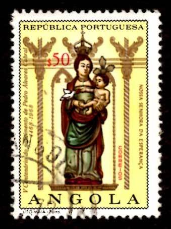 Angola 1968 Our Lady of Hope, Mother & Child 50c Scott.542 Used (#8)