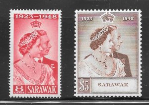 Sarawak #174-75 MNH 1948 SILVER WEDDING