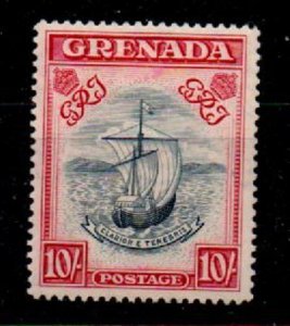 GRENADA SG163a 1938 10/= STEEL-BLUE & BRIGHT CARMINE p14 NARROW PTG MTD MINT