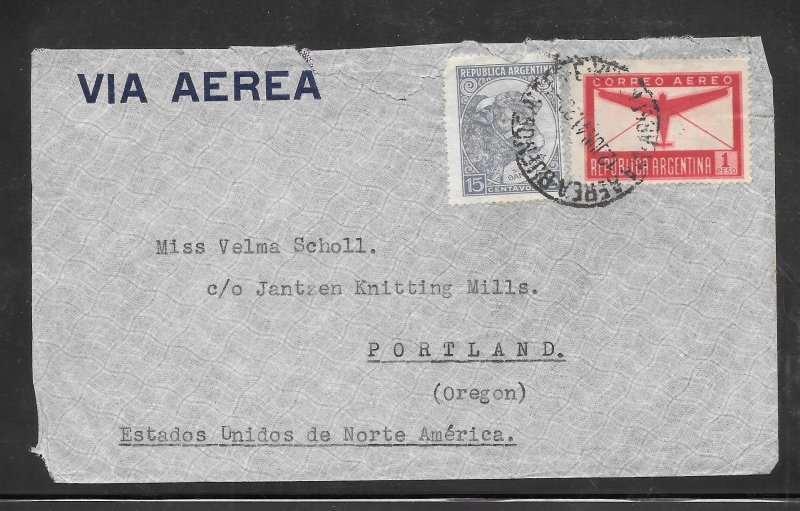 Just Fun Cover ARGENTINA #C40 on AIRMAIL JUN/12/1941 Cover (my4698)