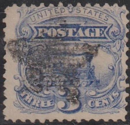 US 1869 Pictorials #114 USED F Star Cancel - completely on stamp