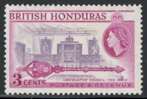 British Honduras 1957 Queen Elizabeth II & Council Chamber 3c Scott # 146 MH