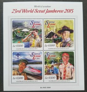 Sierra Leone 23rd World Scout Jamboree 2015 Scouting Train Butterfly (ms) MNH