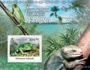 SOLOMON ISLANDS 2013 SHEET REPTILES FROGS LIZARDS REPTILES AMPHIBIANS slm13105b
