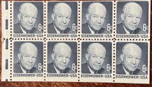 US #1393a MNH Dull Gum Booklet Pane of 8 D D Eisenhower SCV $2.00 L42